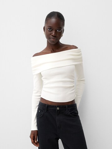 T-shirt Bershka en beige : devant