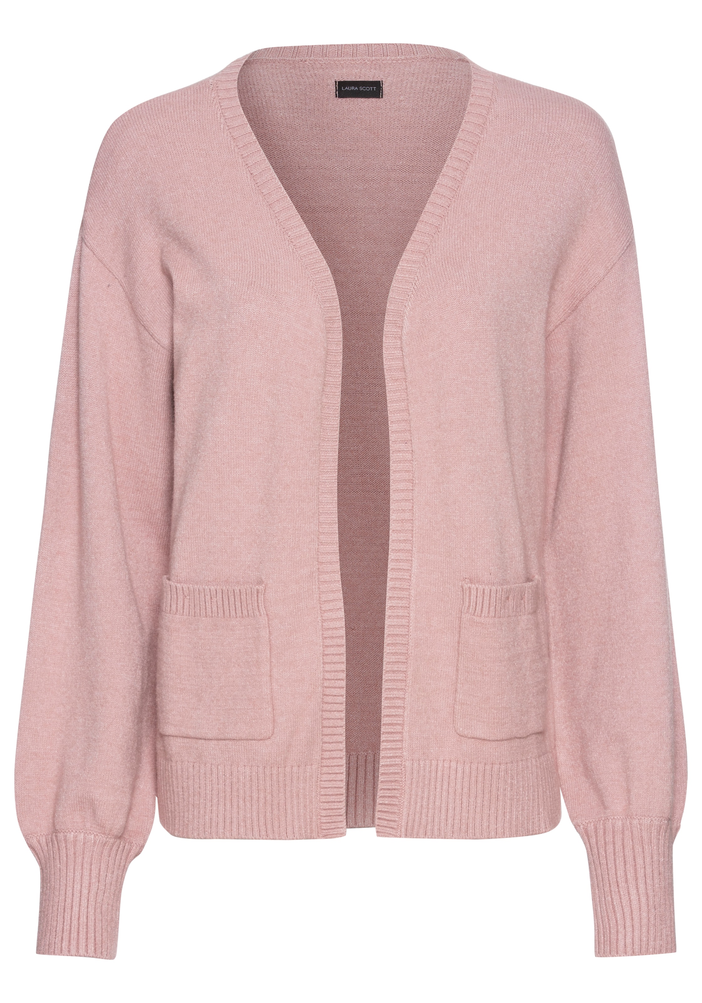 LAURA SCOTT Knit Cardigan in Pink: front