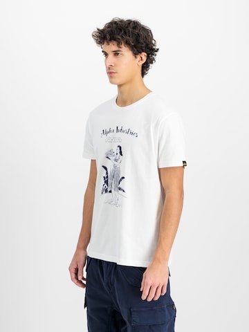 ALPHA INDUSTRIES Футболка 'Alpha Hawaii' в Белый: спереди