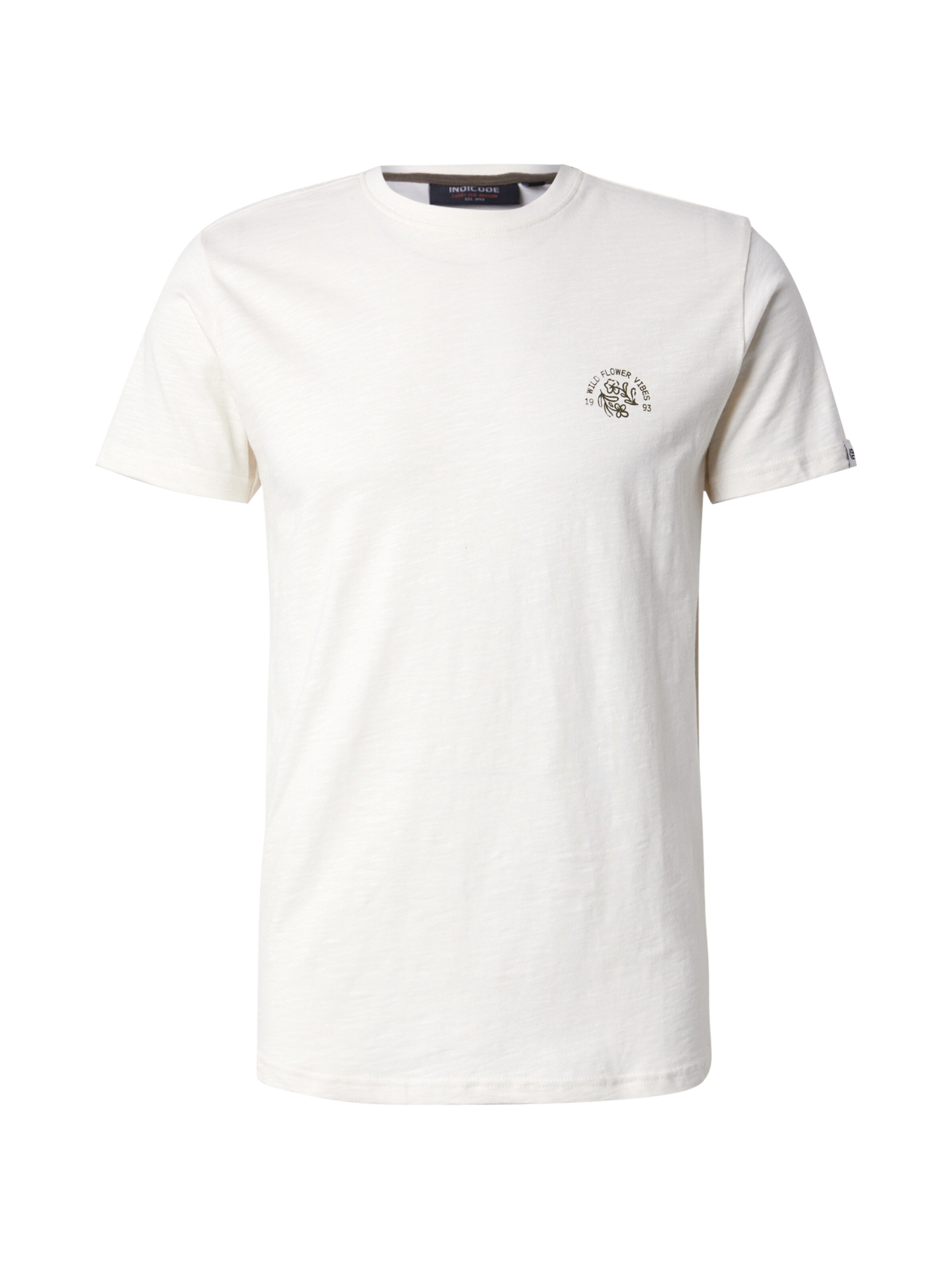 INDICODE JEANS T-Shirt 'Botanic' in Beige: Vorderseite