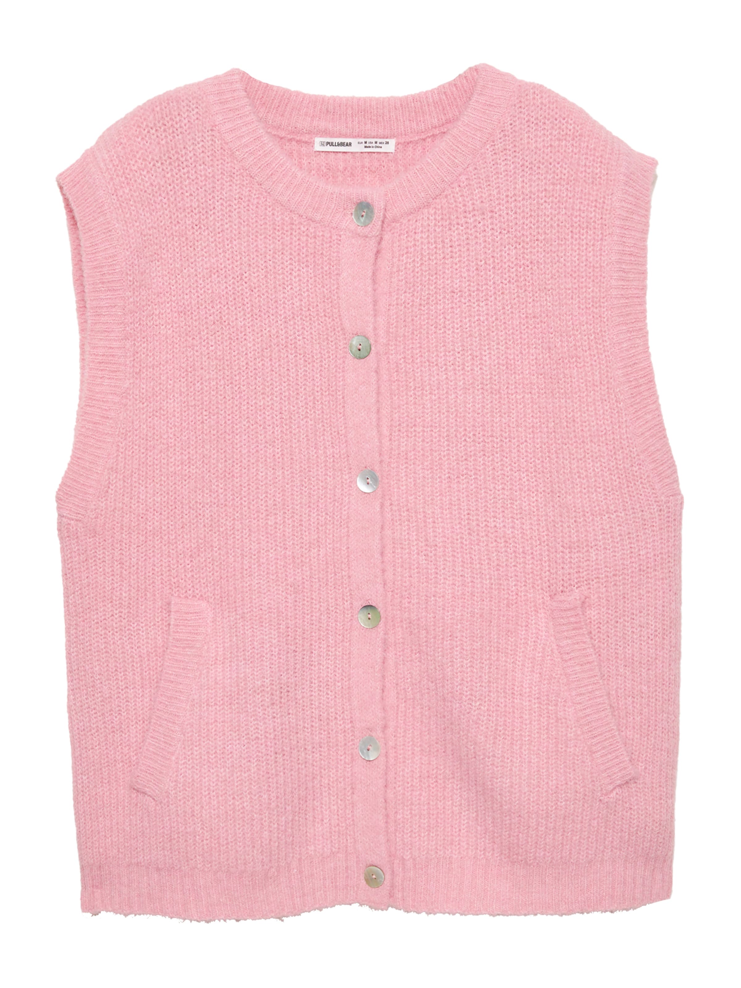 Pull&Bear Strickweste in hellpink, Produktansicht