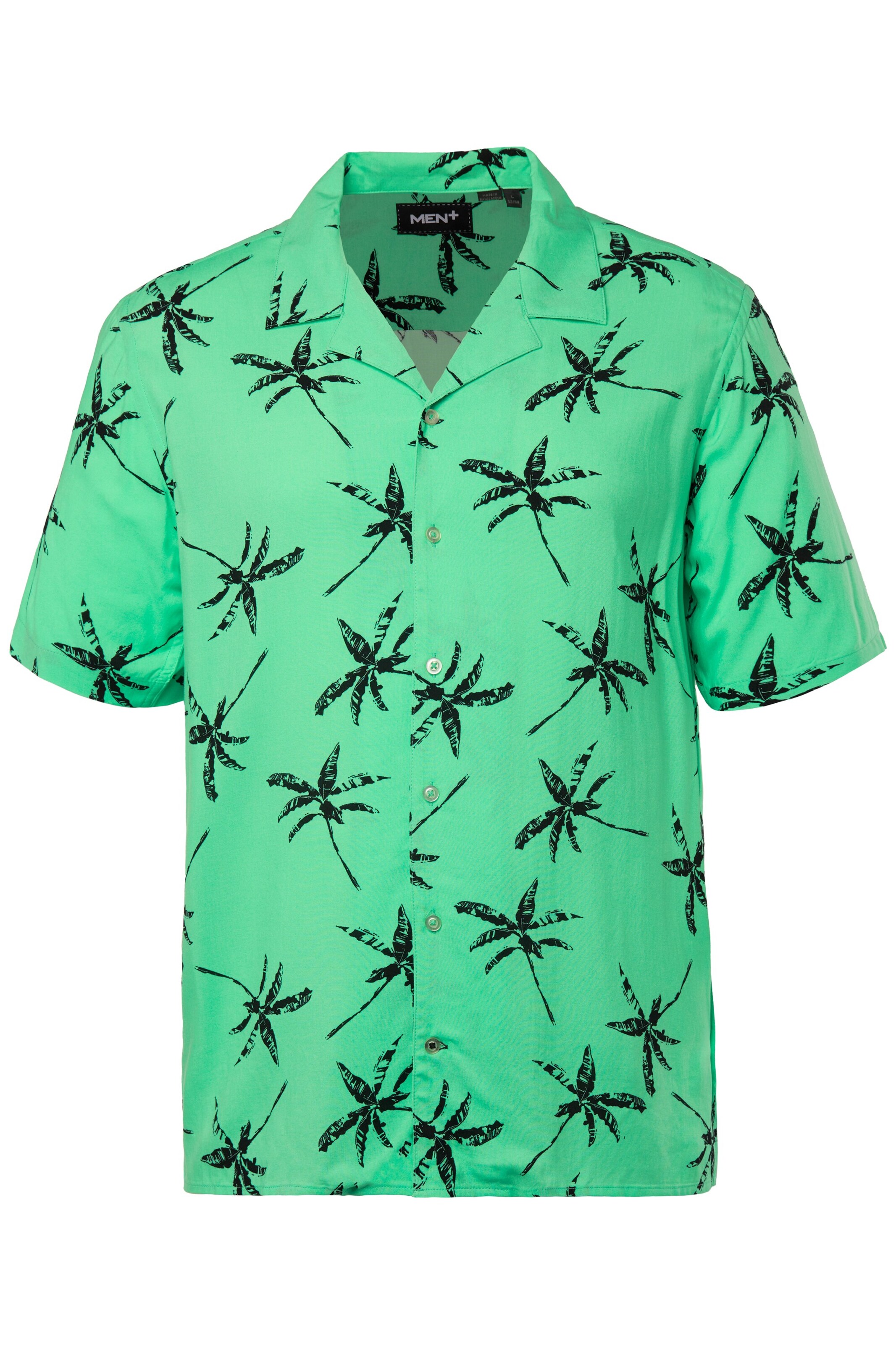 Men Plus Regular fit Button Up Shirt in Green: front