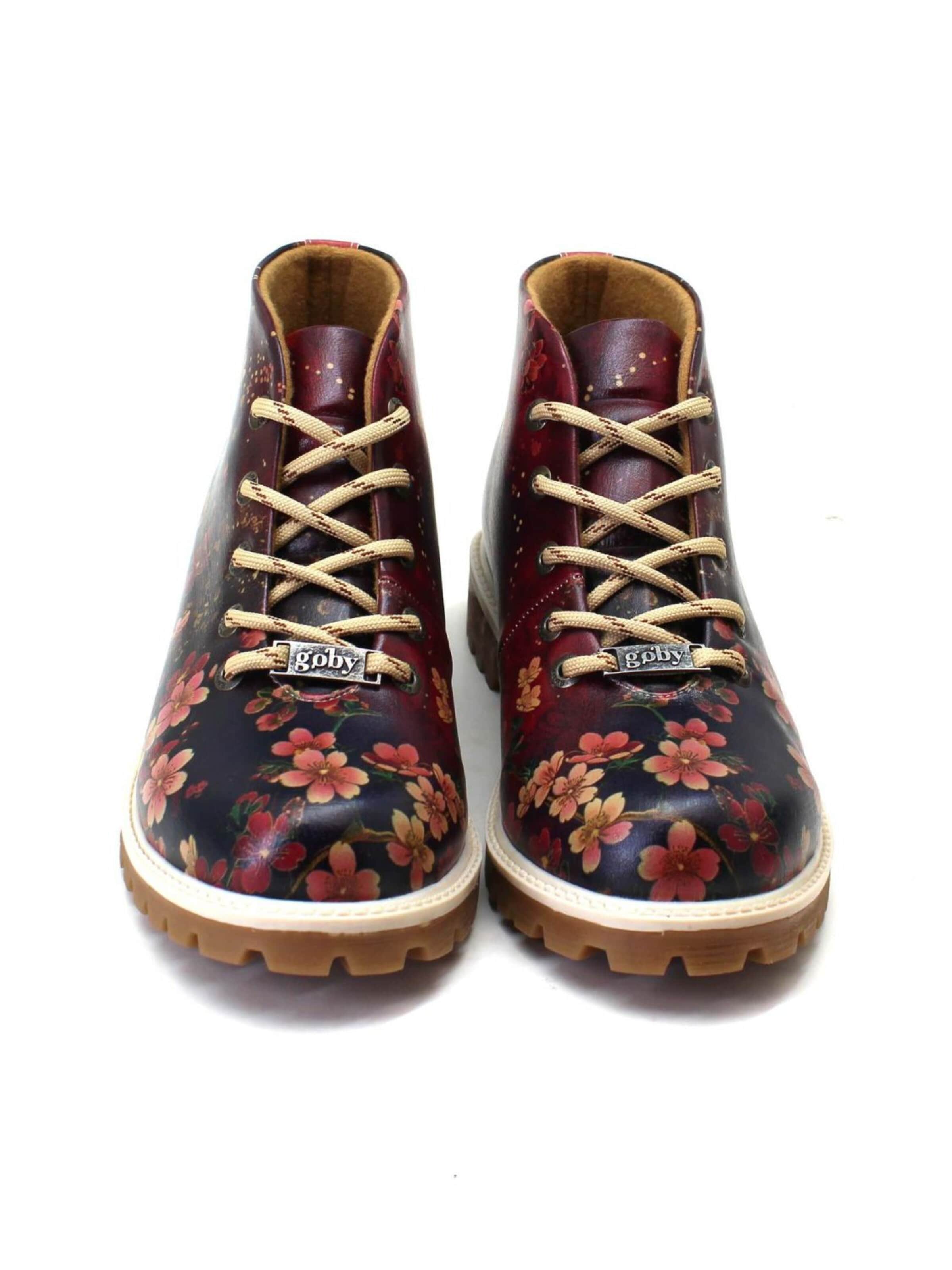 Goby Ankelboots 'Women's Burgundy Ankle boots Goby TKS536' i röd