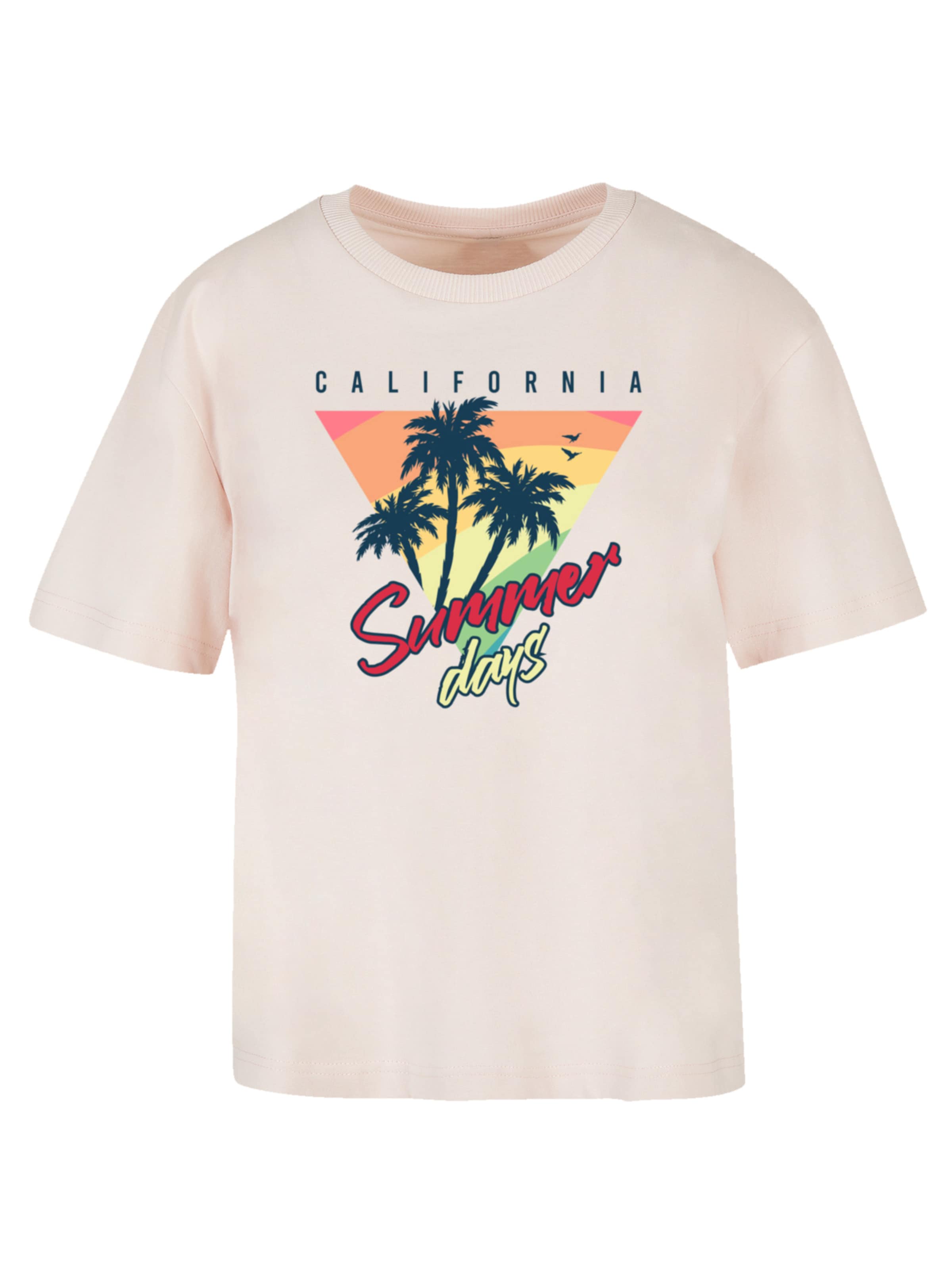 T-shirt 'California Palmen Retro' F4NT4STIC en rose : devant