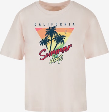 T-shirt 'California Palmen Retro' F4NT4STIC en rose : devant