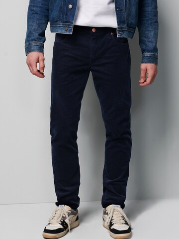 MEYER Slimfit Broek in Blauw: voorkant