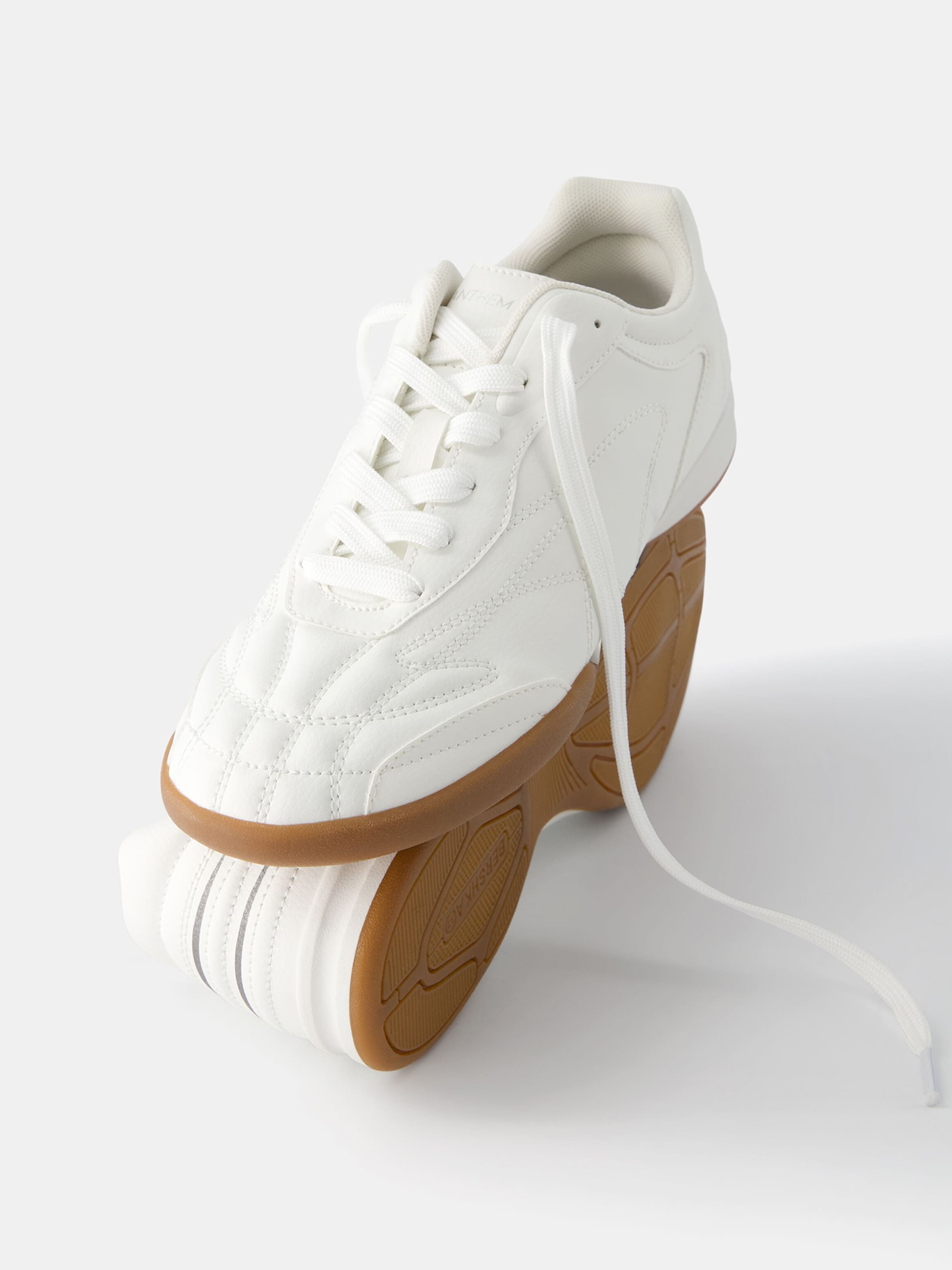 Bershka white platform sneakers deals
