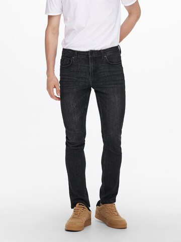 Only & Sons - Skinny Calças de ganga 'Loom Life' em preto: frente