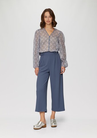 QS Wide leg Pleat-front trousers in Blue