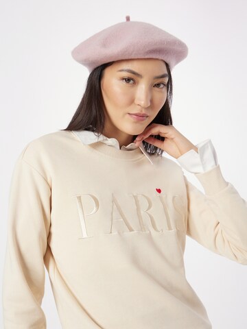 JDY Sweatshirt 'Paris' in Beige