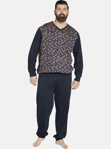 Charles Colby Long Pajamas ' Lord Reyns ' in Blue: front