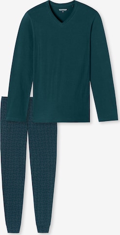 SCHIESSER Long Pajamas ' Casual Essentials ' in Blue: front