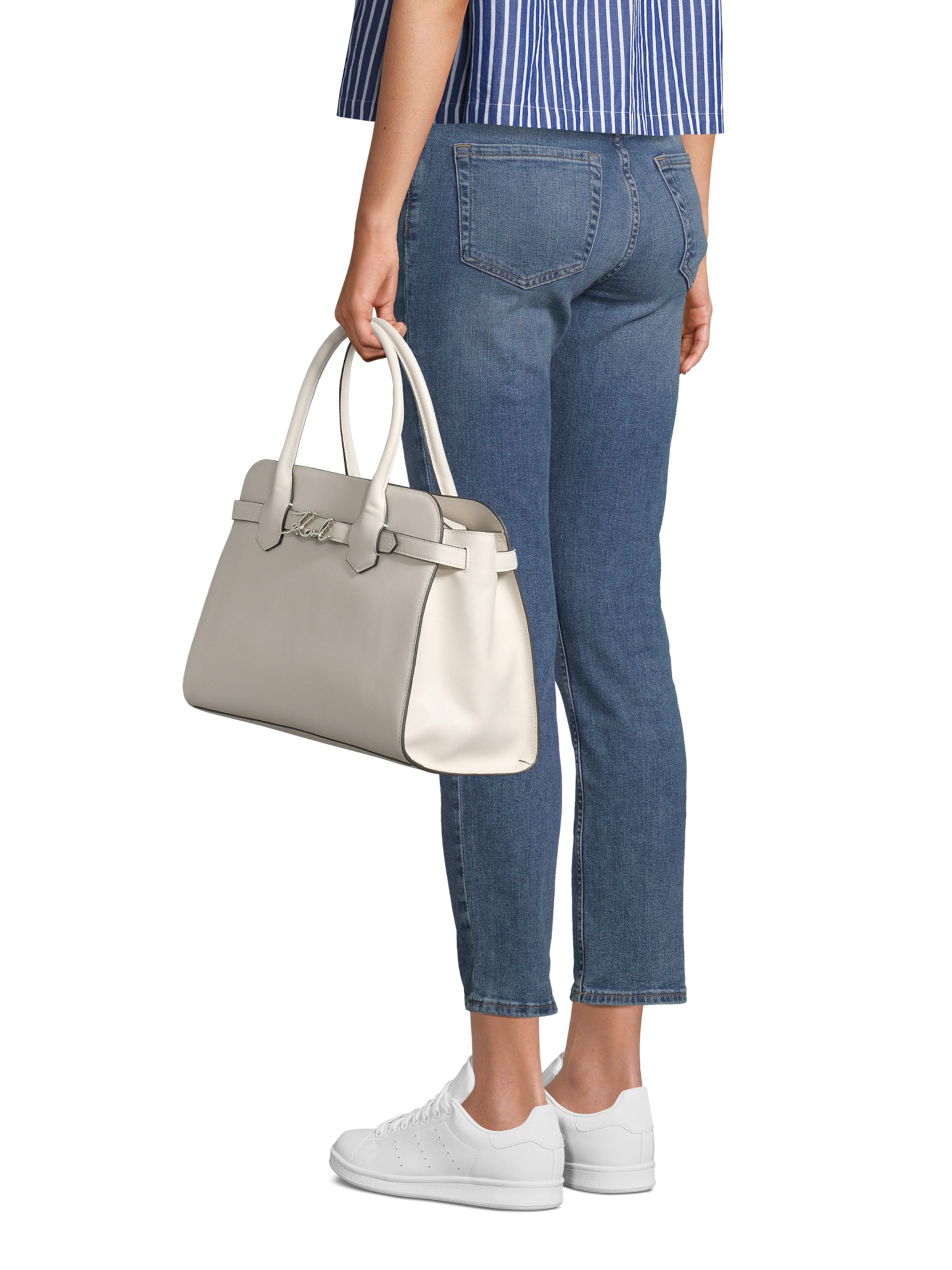 Karl Lagerfeld Τσάντα χειρός σε λευκό: μπροστά