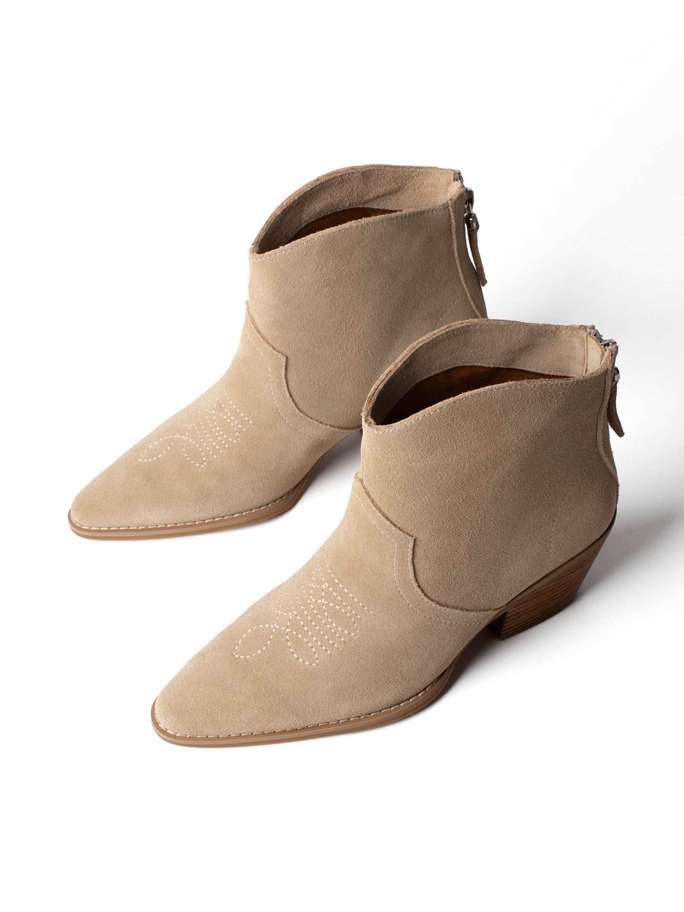 L37 HANDMADE SHOES Enkellaarsje 'IT'S NOT THE SAME' in Beige