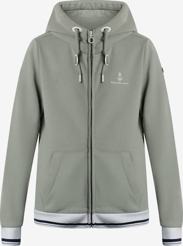 DreiMaster Maritim Zip-Up Hoodie in Green: front