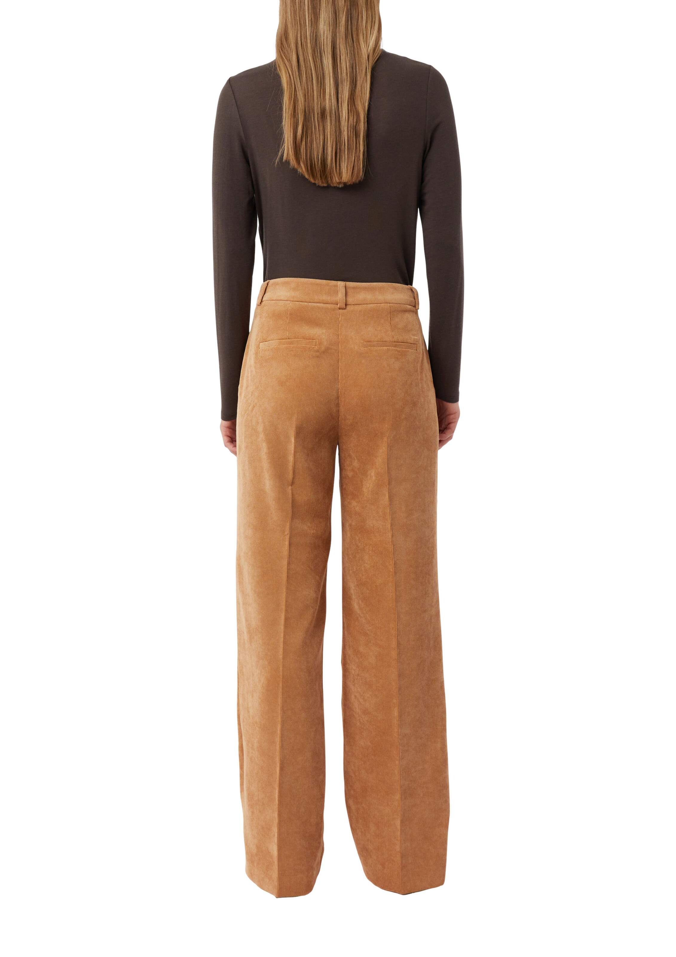 Wide Leg Pantalon à plis COMMA en marron