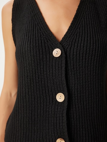 Happiness İstanbul Gebreide bodywarmer in Zwart