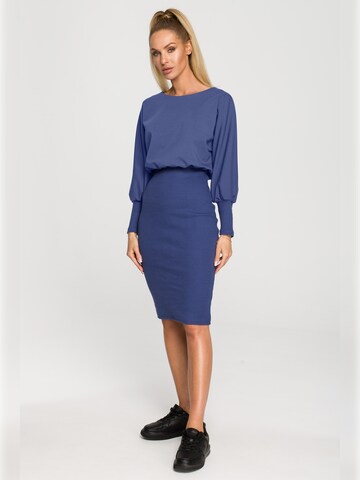 made of emotion Jurk 'M690' in Blauw: voorkant