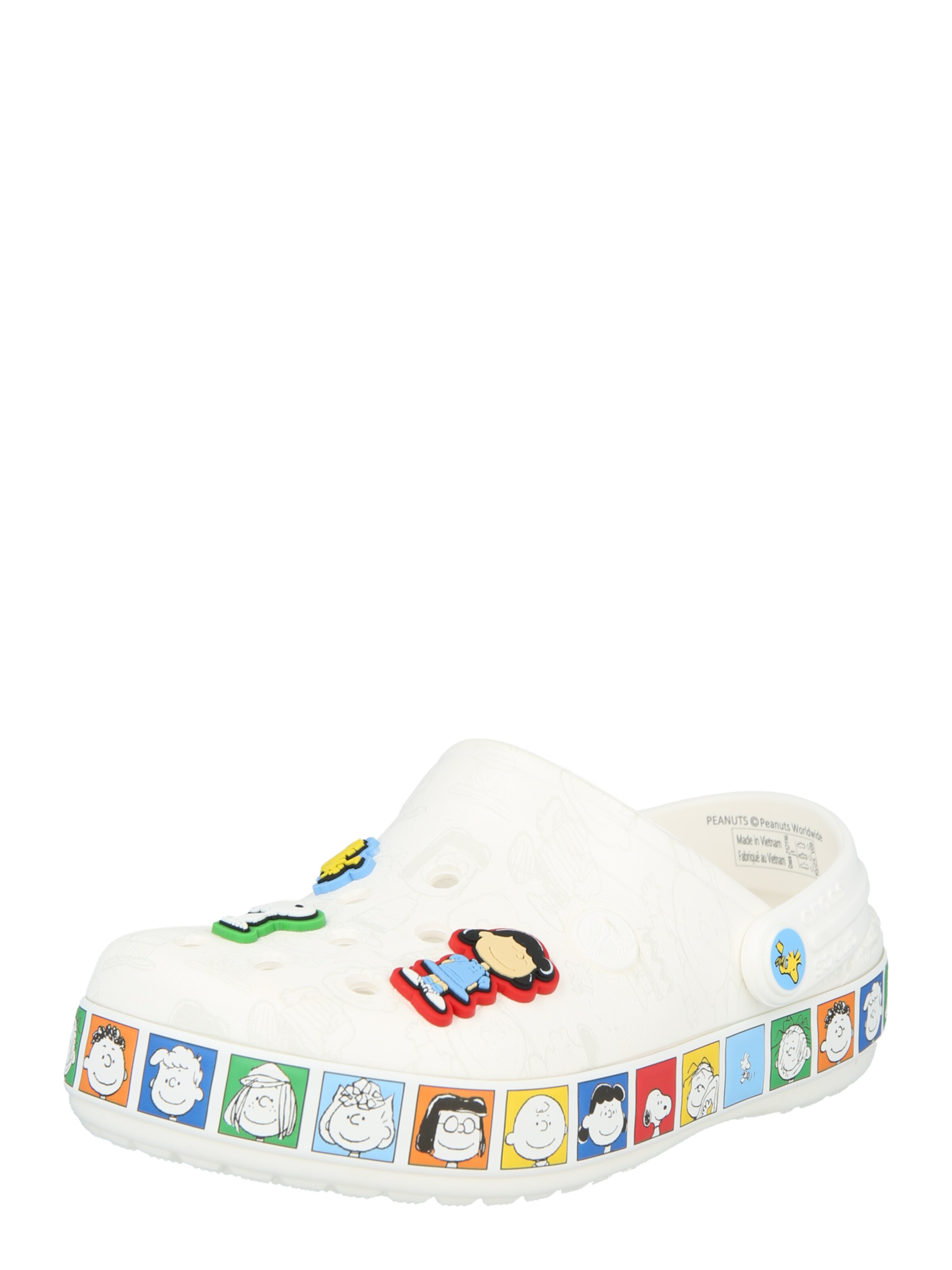 Crocs Sandaalid 'Peanuts Crocband', värv valge: eest vaates