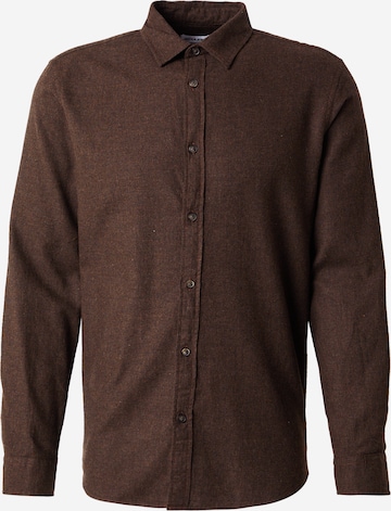 Chemise 'JJECLASSIC' JACK & JONES en marron : devant