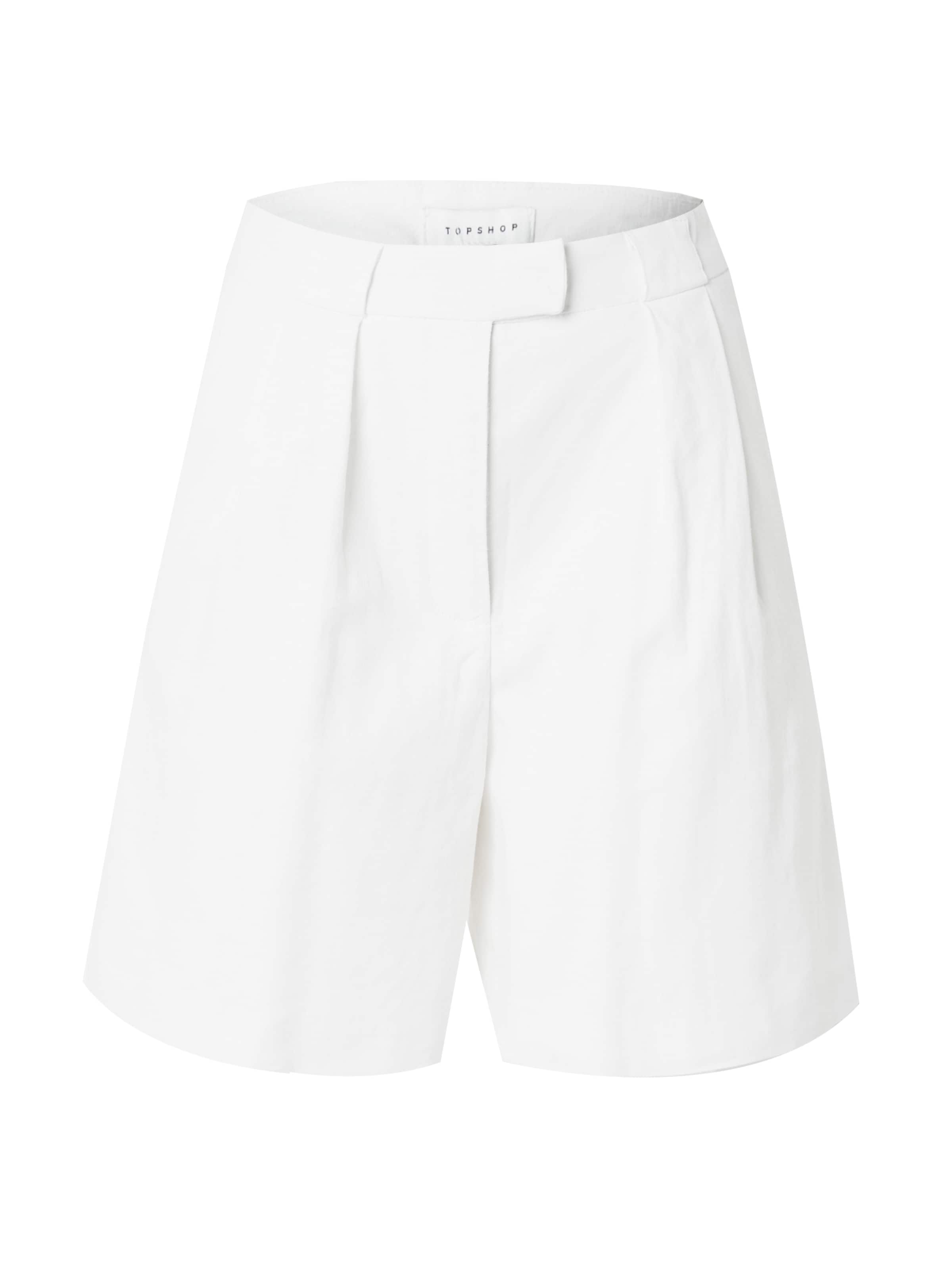 Loosefit Pantaloni con pieghe di TOPSHOP in bianco: frontale