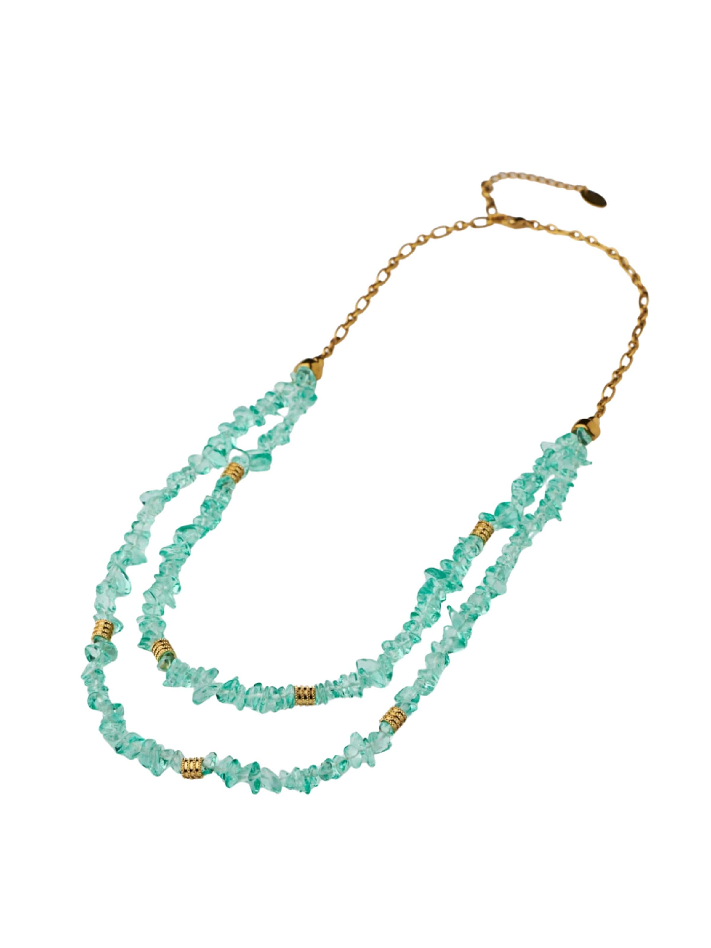 THE GEM STORIES JEWELRY Αλυσίδα 'Ocean Chip Necklace' σε μπλε: μπροστά