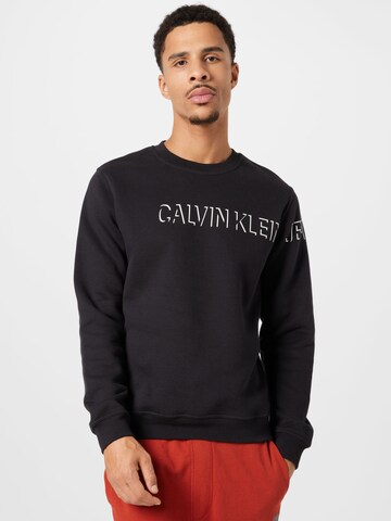 Calvin Klein Jeans Sweatshirt in Schwarz: predná strana