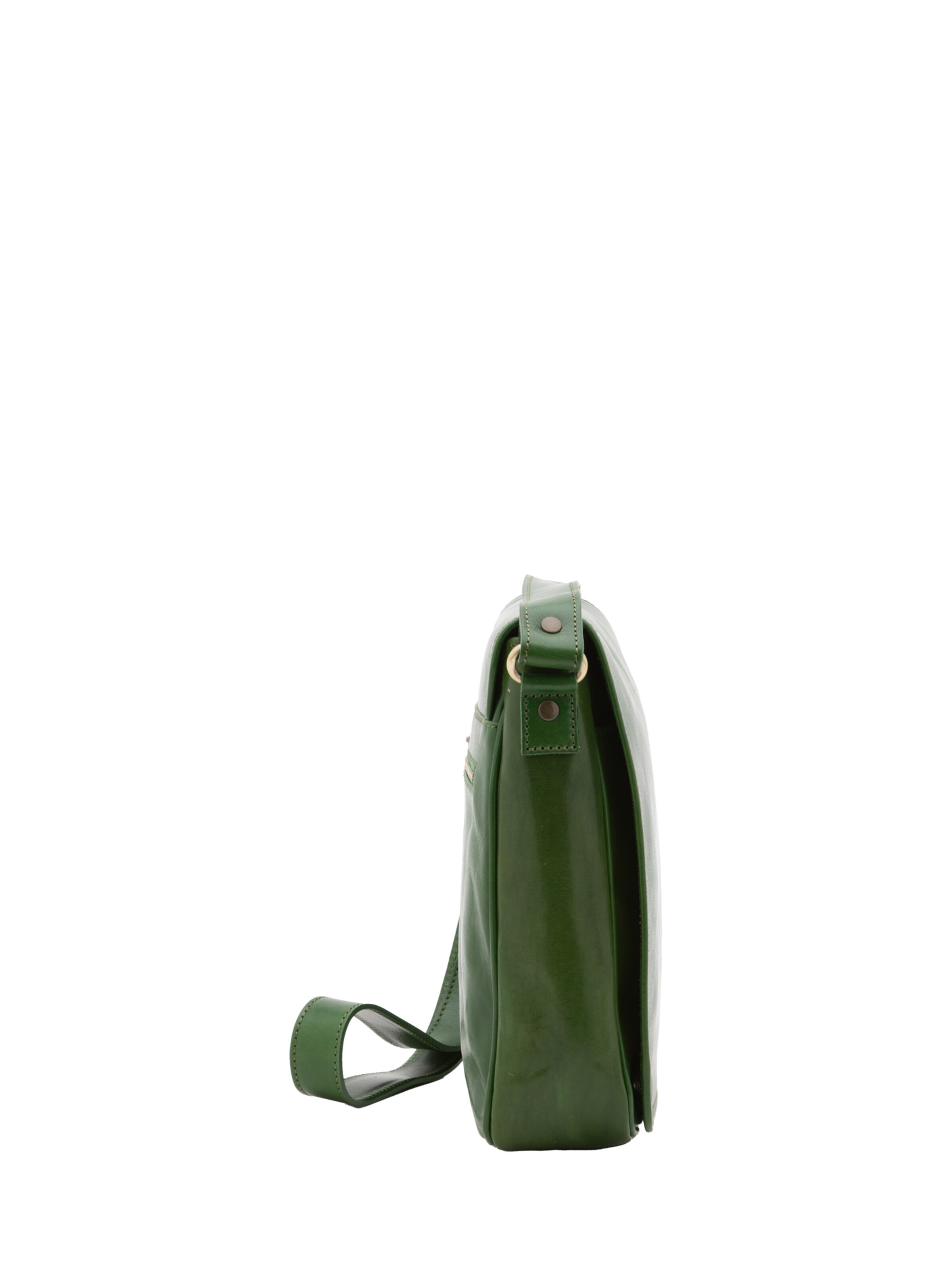 Borsa a tracolla 'Borsa a tracolla uomo vera pelle con chiusura magnetica - Made in Italy' di I Fratelli in verde