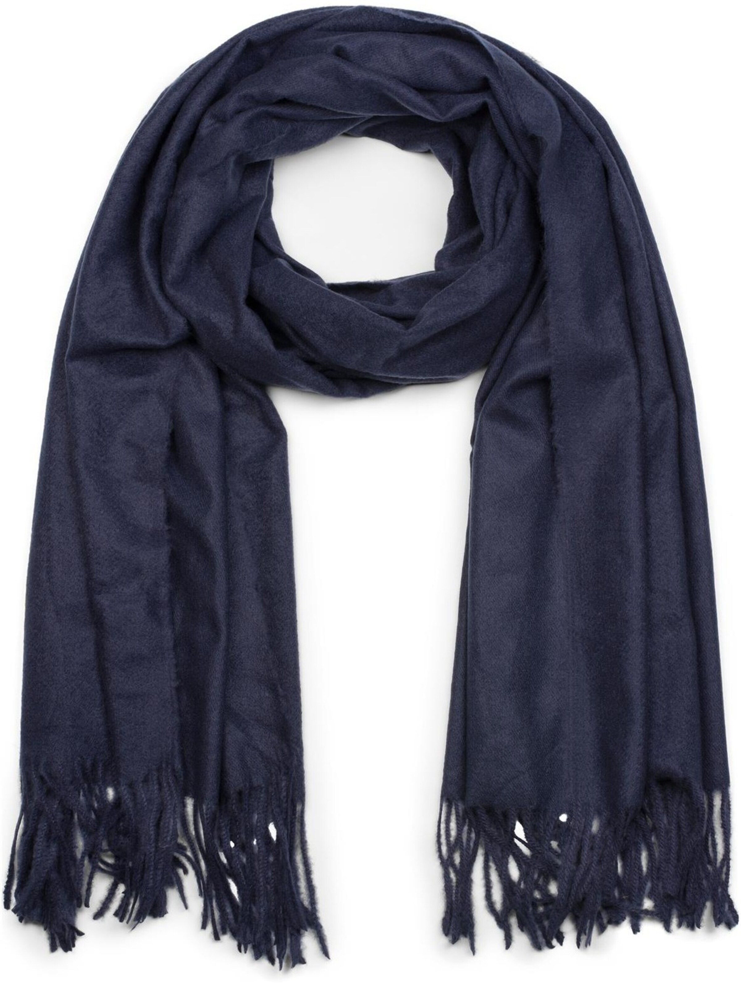 styleBREAKER Schal 'Weicher Schal Uni mit Fransen'‌‌‌‌‌‌ in One Size in dunkelblau, Produktansicht