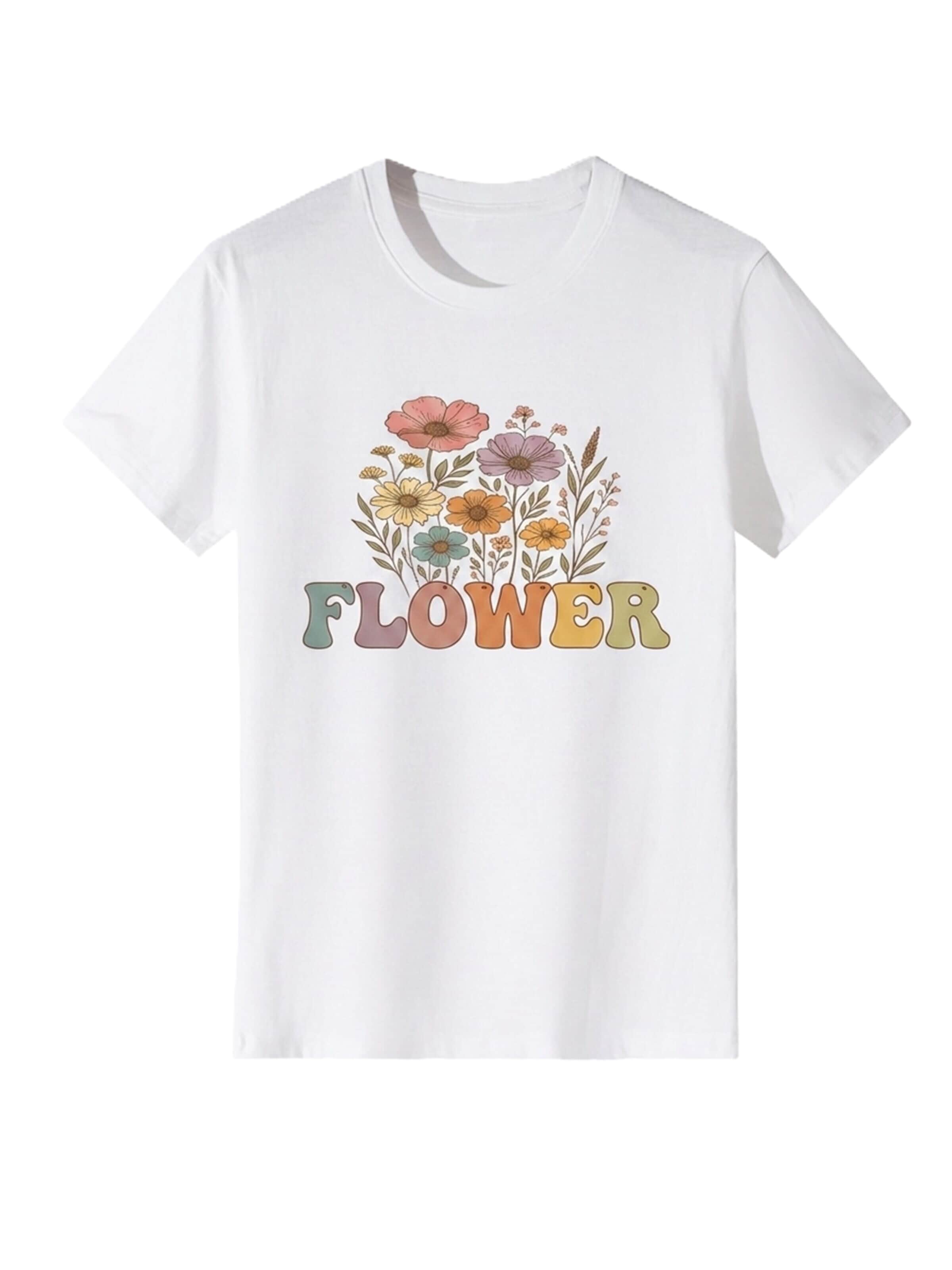 T-shirt 'Women's Short Sleeve Shirt Summer Tops' LapaPlus en blanc : devant
