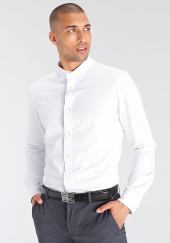 Bruno Banani Slim Fit Bruno Banani LM CB Langarmhemd in Weiß: Vorderseite