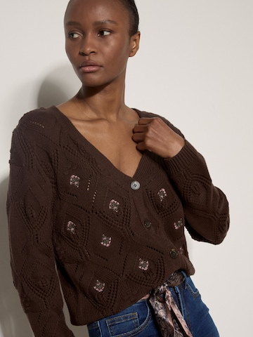 Apricot Knitted costume cardigan ' ' in Brown