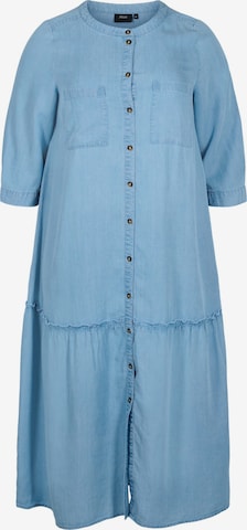 Zizzi Shirt Dress in Blue: front