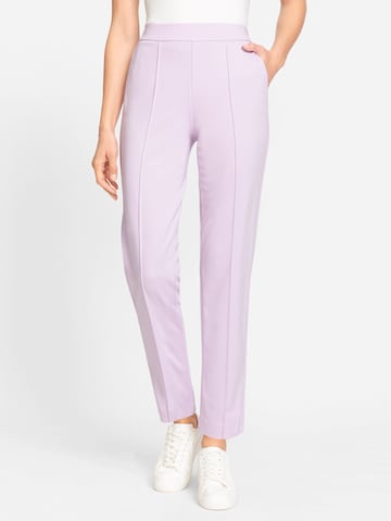 Olsen Slim fit Pleat-Front Pants in Purple: front