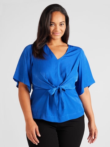 Vero Moda Curve Bluse 'MIRA' in Blau: predná strana