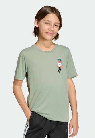 T-Shirt fonctionnel 'Minecraft' ADIDAS SPORTSWEAR en vert : devant