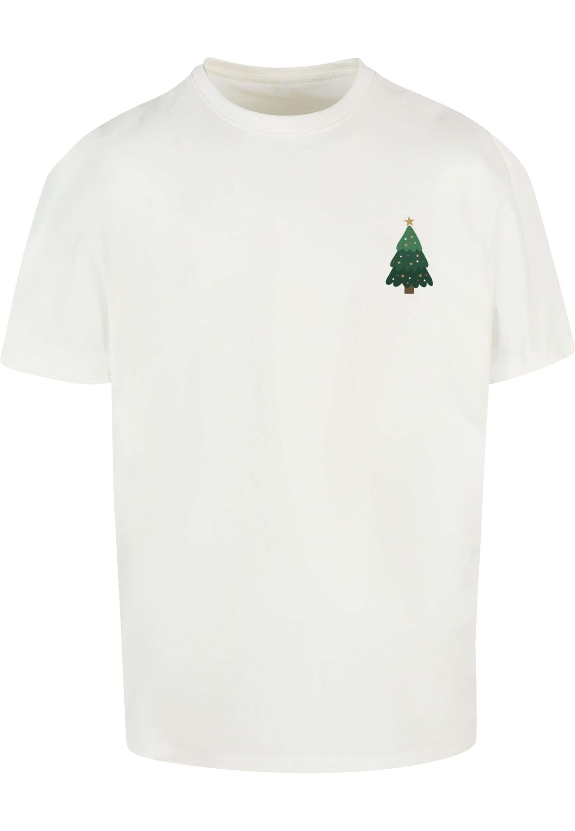 T-Shirt 'Christmas Holly Jolly Mood' Merchcode en beige : devant