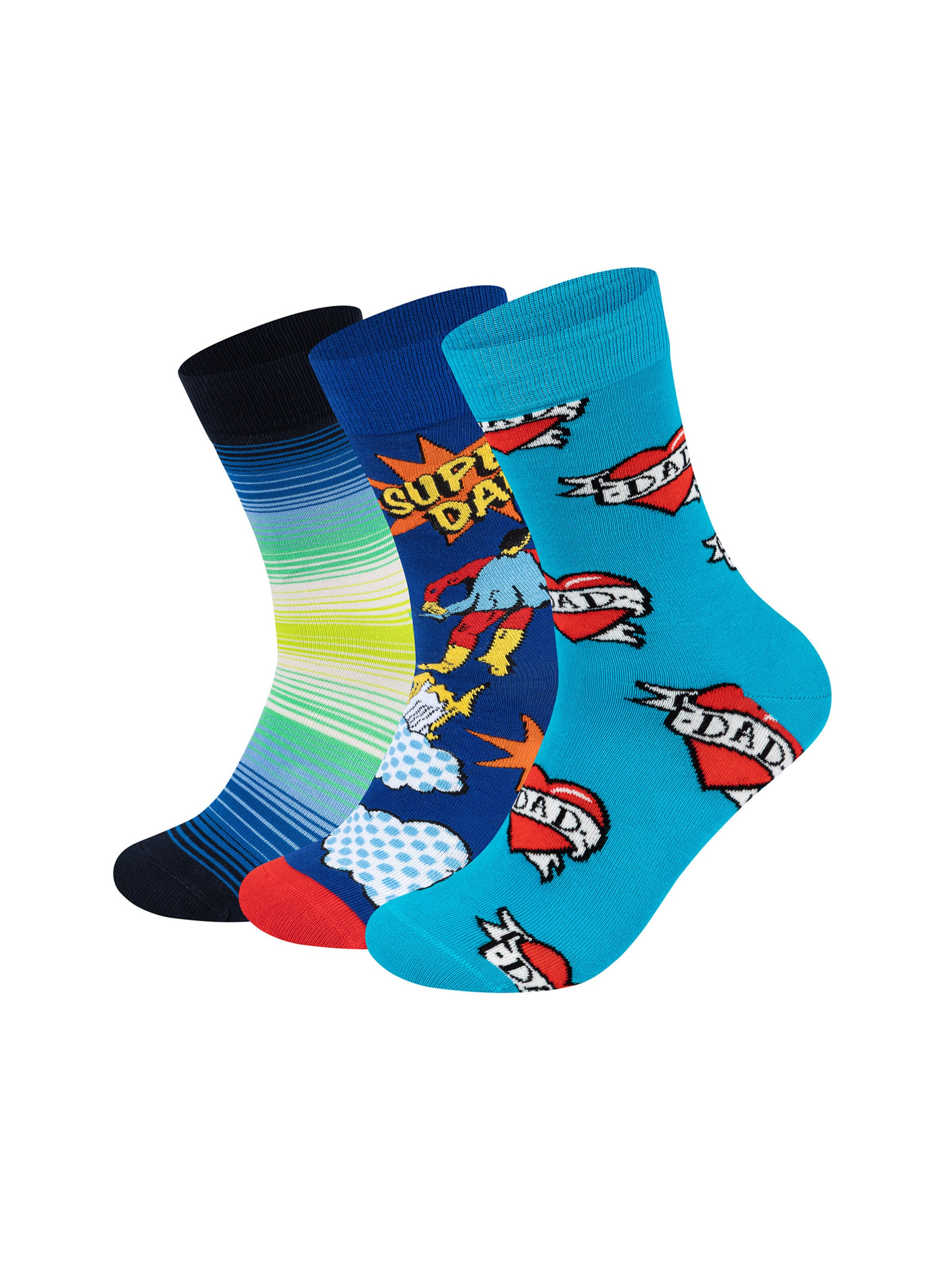 Happy Socks Socks 'Super Dad' in Mixed colors: front
