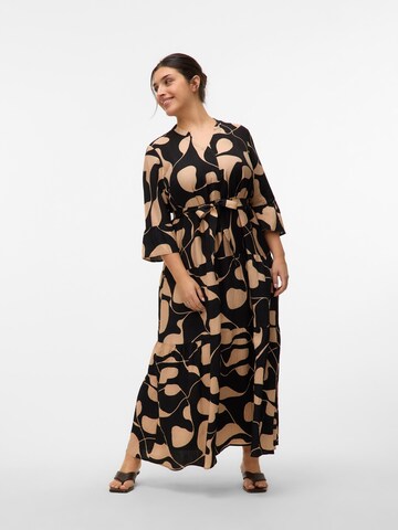 Vero Moda Curve Blousejurk 'VERA' in Bruin: voorkant