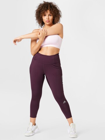 ADIDAS SPORTSWEAR Skinny Workout Pants 'Own The Run ' in Purple