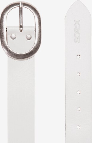Soccx Gürtel aus Leder mit Glanz-Finish in Weiß