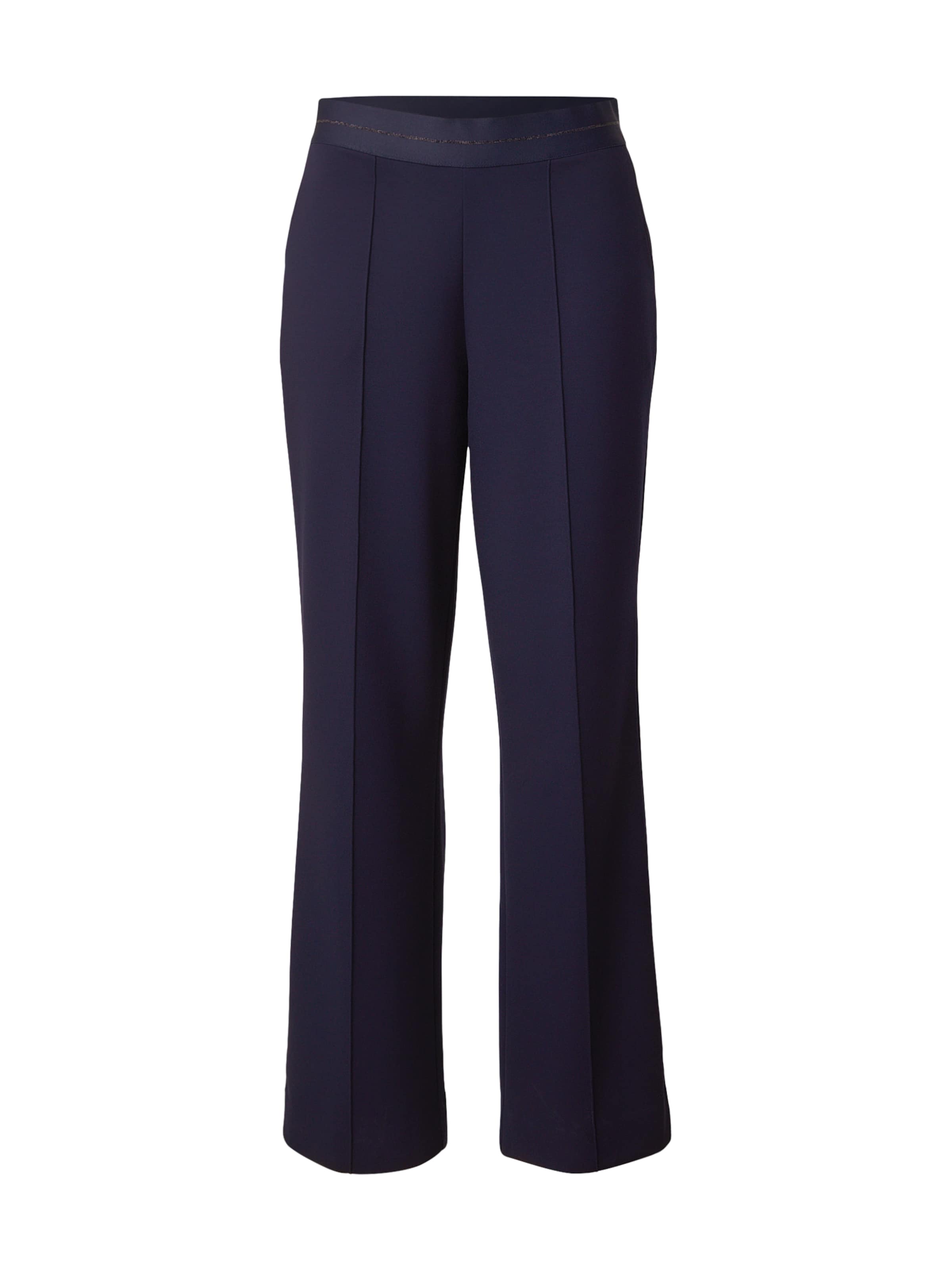 monari Tapered Bukser med lægfolder i blå: forside