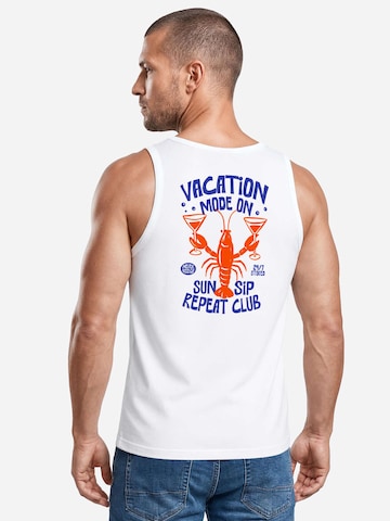 Neverless Shirt 'Vacation mode on' in White