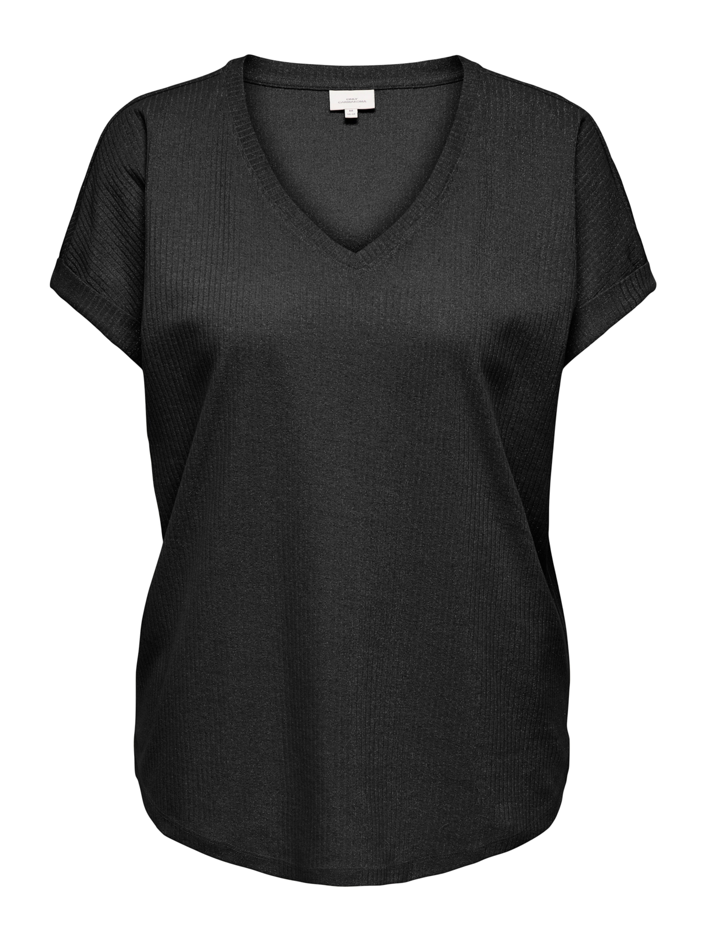 melns ONLY Carmakoma T-Krekls 'CARASIA': no priekšpuses