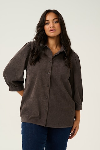 KAFFE CURVE Blus 'Verana' i brun: framsida