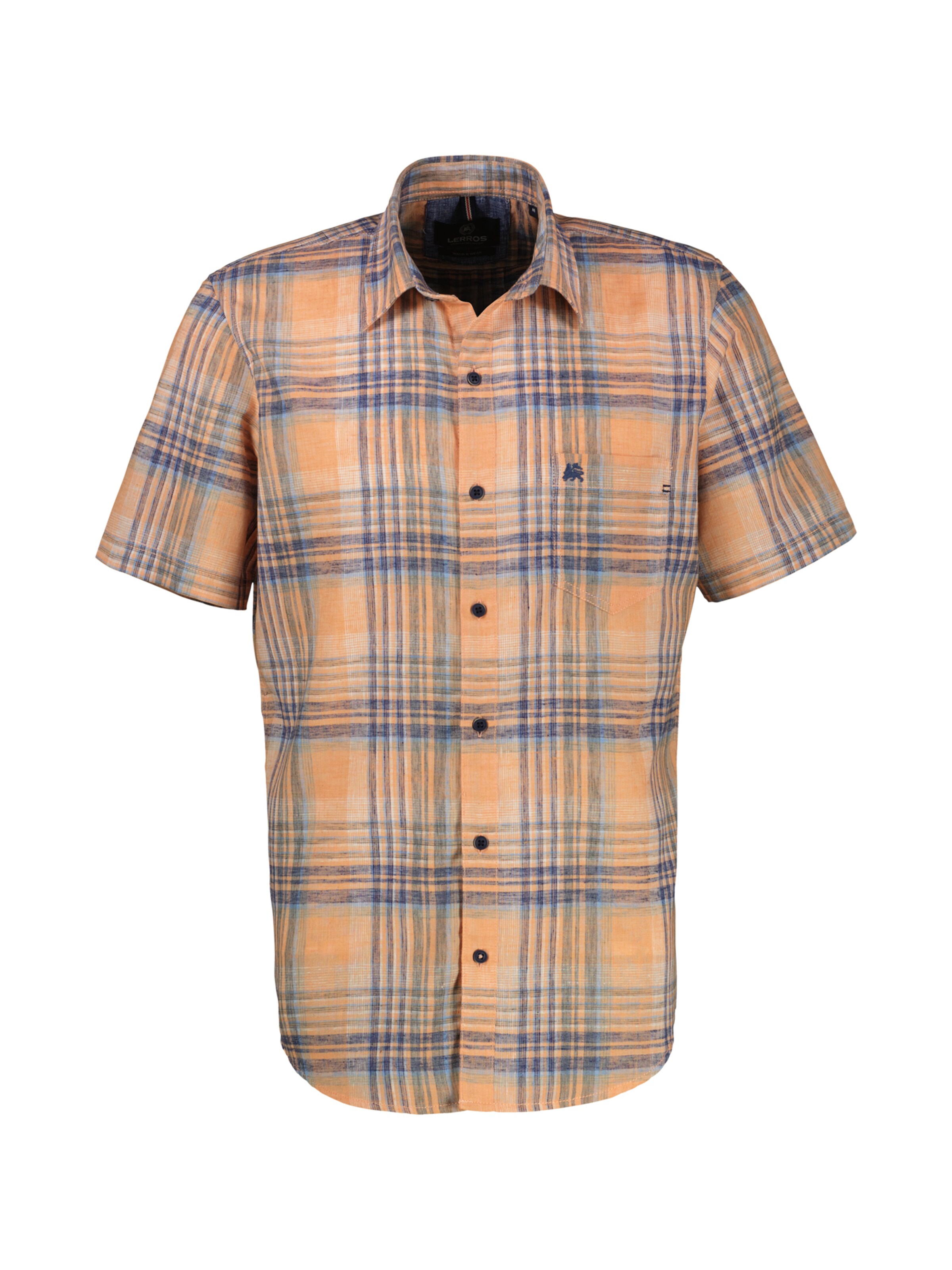 LERROS Overhemd in de kleur Donkerblauw / Donkeroranje / Wit, Productweergave