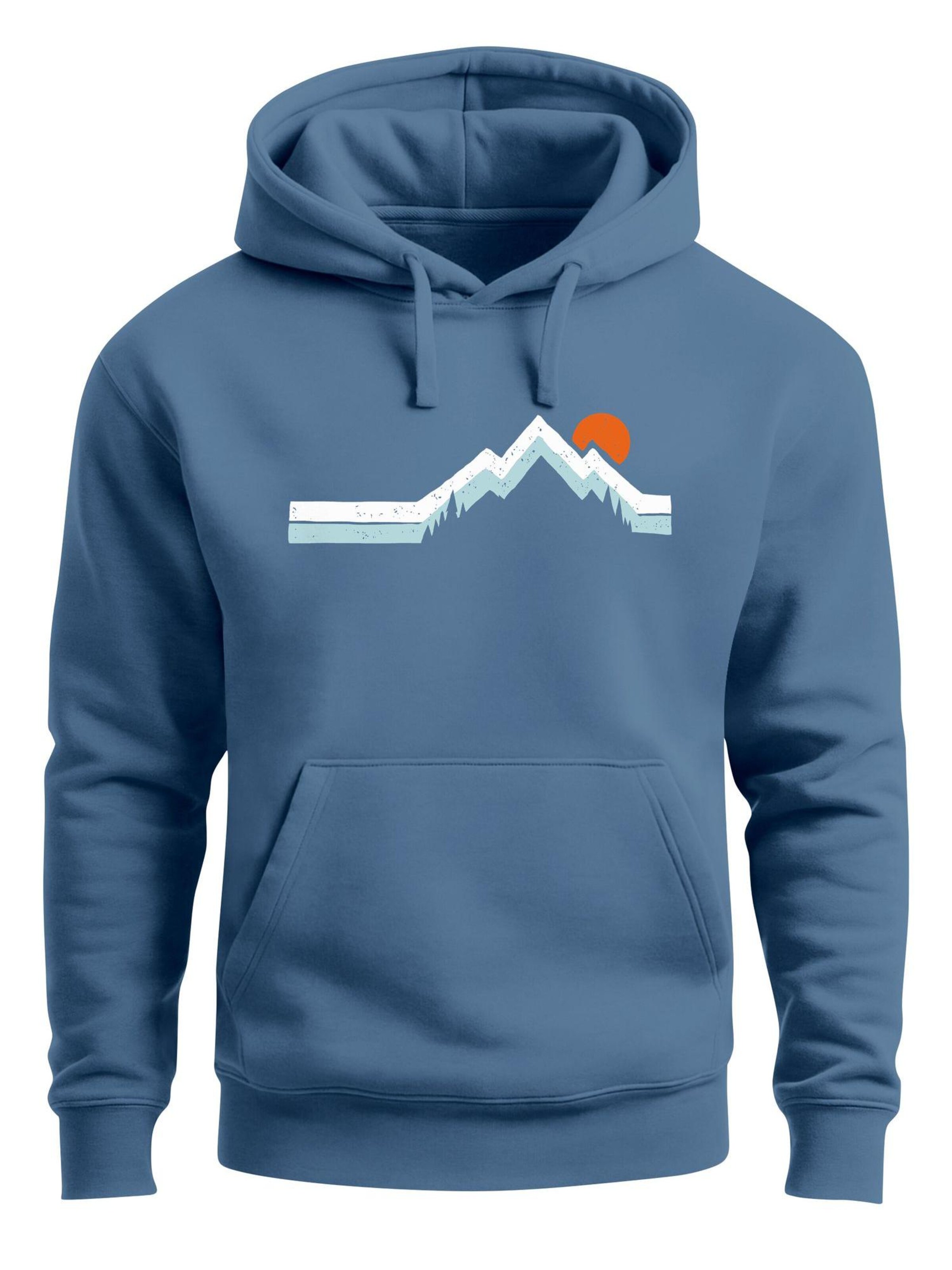 Neverless Sweatshirt 'Mountain Sun' in Blue: front