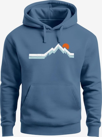 Neverless Sweatshirt 'Mountain Sun' in Blue: front