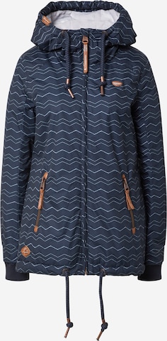 Ragwear Between-Season Jacket 'Zuzka Chevron' in Blue: front