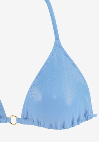 LASCANA Сутиен с триъгълни чашки Бански тип бикини в синьо